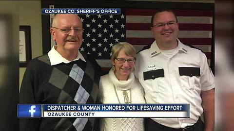 Wife, Ozaukee County dispatcher honored for saving husband