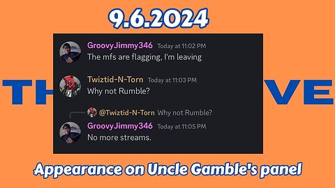 9.6.2024 - Appearance on Uncle Gamble's panel