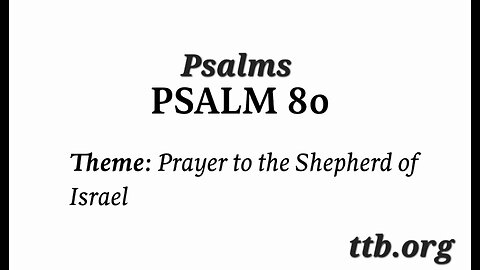 Psalm Chapter 80 (Bible Study)