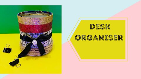 Easy Tin Can Craft || Desk Organiser || Easy Art || Recycling Craft || DIY CRAFTS