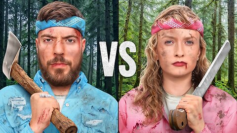 Men Vs Women Survive The Wilderness For $500,000 || MrBeast || Rumle