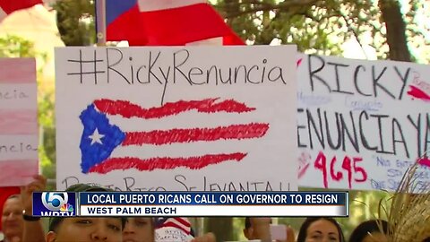 Puerto Ricans in South Florida join protests calling for Governor Ricardo Rosello to resign