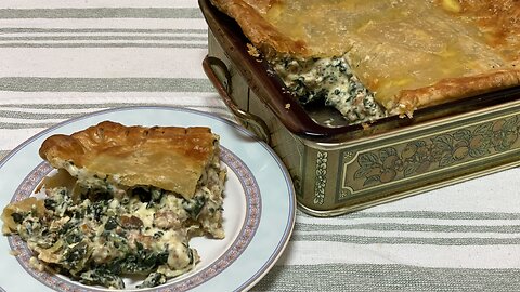 Italian Spinach & Cheese Pie using Puff Pastry