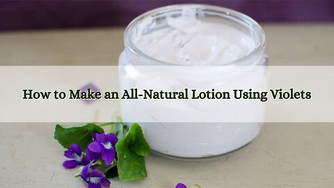 How to Make an All Natural Homemade Lotion using Violets