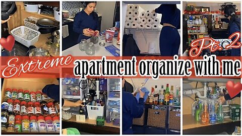 *EXTREME* SMALL APARTMENT ORGANIZE WITH ME PT.2💃🏻2022 | EXTREME ORGANIZATION MOTIVATION❣️|ez tingz