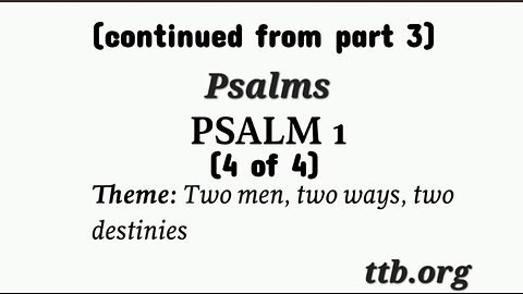 Psalm Chapter 1 (Bible Study) (4 of 4)