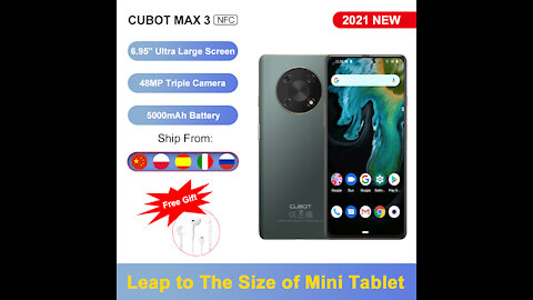 Cubot MAX 3 Smartphone, 6.95 '' Extra Large Screen, Mobile Phone, 48MP Triple Camera