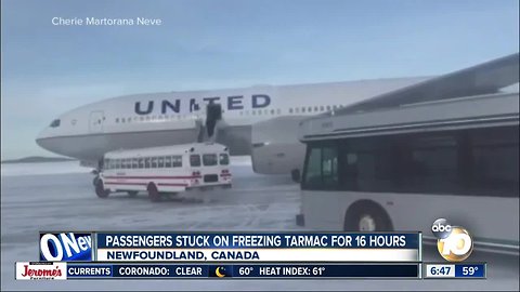 Passengers stranded on plane parked on freezing tarmac for 16 hours