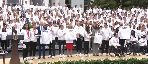 Biden yells "don't jump" to Wheelchair athletes