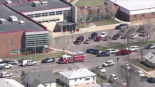 Aerial of Brighton HS as police investigate threat report