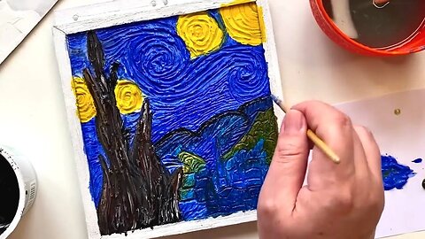 DIY 😍 Сardboard Notebook Idea | Starry Night Vincent Van Gogh