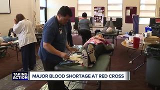 Major blood shortage at The Red Cross