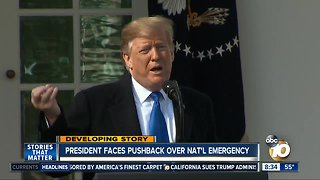 President faces pushback over national emergency