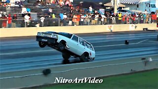 Drag Racing Wagon Wheels Up Wild Ride