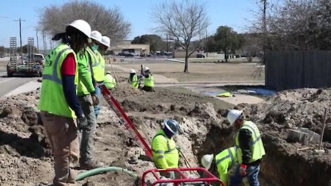 Directorate of Public Works repair main water line leak