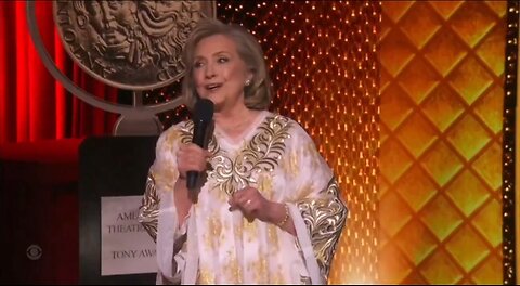 Hillary Wears a Robe To The Tony's And Tells People To Vote Democrat