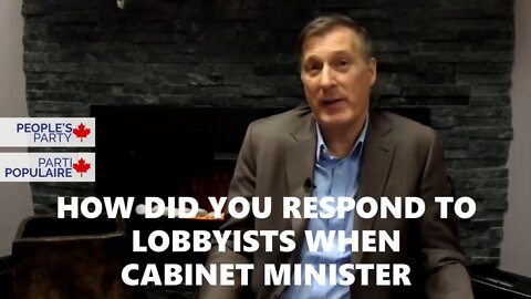 How Did You Respond To Corporate Lobbyists When Cabinet Minister? - Maxime Bernier PPC Q/A Part 7