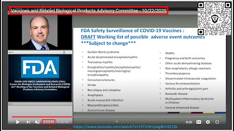 OCTOBER 2020 FDA SKIPS IMPORTANT SLIDE SHOWING KNOWN SFX OF CV-19 INJECTIONS