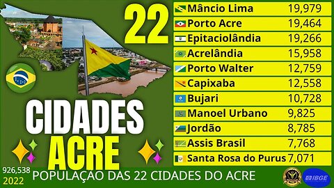 População das 22 Cidades do Estado do Acre