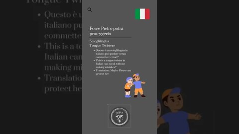 🇮🇹 Tongue Twisters/Scioglilingua -Forse Pietro potrà proteggerla