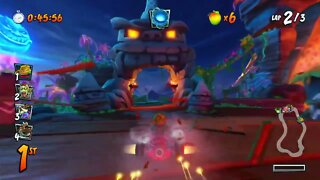 Inferno Island Mirror Mode Nintendo Switch Gameplay - Crash Team Racing Nitro-Fueled