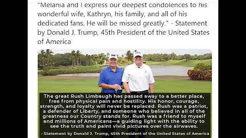 PRES TRUMP ON RUSH LIMBAUGH'S LEGACY 2.18.21