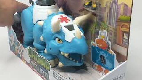 Playskool Heroes ~ Chomp Squad ~ Doc Tops & Sam Scrubs ~ Triceratops Dinosaur