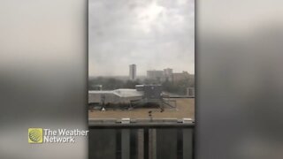 Grey clouds and thunder push through Winnipeg