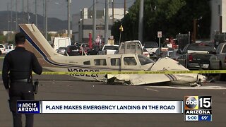 Small plane crash lands on north Phoenix street with two on board