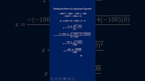 Finding the Roots of a Quadratic Equation (Question #1) #shorts