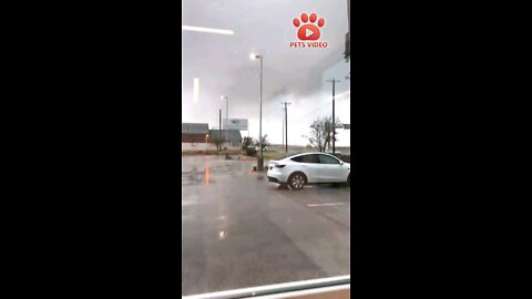 Round Rock Tornado Forming in the Distance From Car Dealership