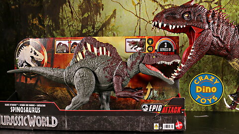 New Slash Attackin Spinosaurus Unboxed Epic Attack Jurassic World Chaos Theory Dinosaur Toys