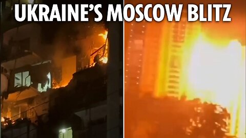 Ukraine unleashes massive kamikaze drone barrage on Russia as Moscow airports close & buildings burn