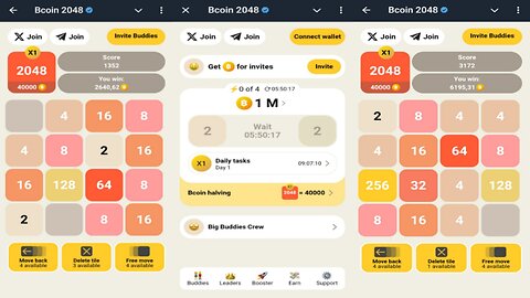 Bcoin 2048 | Merge Tiles, Mine Bcoin | The More Tiles You Merge The More Bcoins You Earn | Telegram