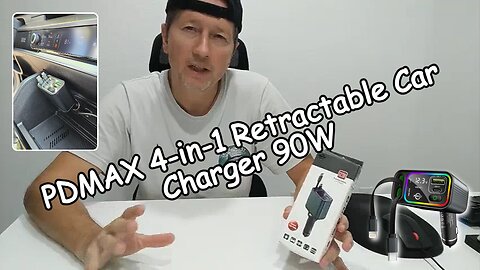 PDMAX 4-in-1 Retractable Car Charger GC08 - 90W Fast Car Phone Charger, Unboxing and Full Review