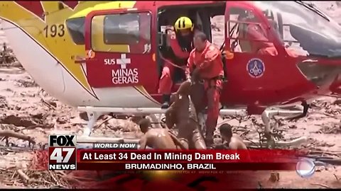 34 dead and hundreds missing in Brazil dam collapse, fire department says