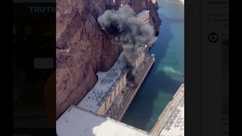 Explosion at Hoover Dam in Nevada, USA.