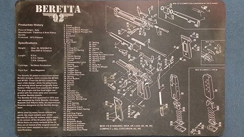 MEDIA REVIEW: Cleaning Mat, " BERETTA 92 ", made by an unknown 3rd party.