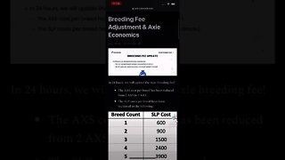 #shorts | Axie Infinity Breeding Update | SLP Pump?