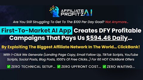 Creates DFY Profitable Campaigns That Pays Us $594.46 Daily[ Affiliate Profitz AI ]