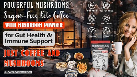 Rowdy Mushroom Coffee - Sugar-Free Keto Coffee with Mushroom Powder for Gut Health & Immune Support