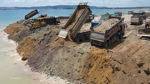 Construction of a new road on the beach