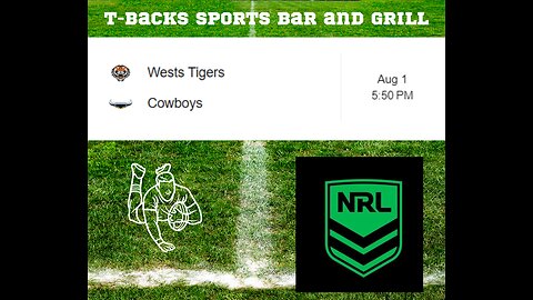 T-Backs Sports Bar and Grill Sports Schedule and Sliders special for Thursday Aug 01, 2024