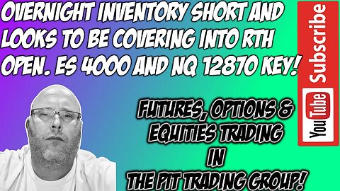 ES E-mini S&P500 & NQ NASDAQ 100 - RTH Futures Live Stream - The Pit Futures Trading