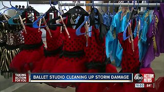 Ballet studio cleaning up after storm