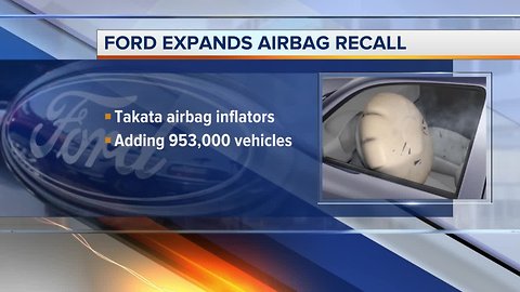 Ford recalls over 953,000 vehicles to replace air bag inflators