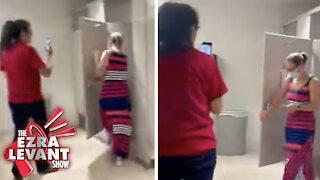 Socialist activists chase Democrat Senator into bathroom