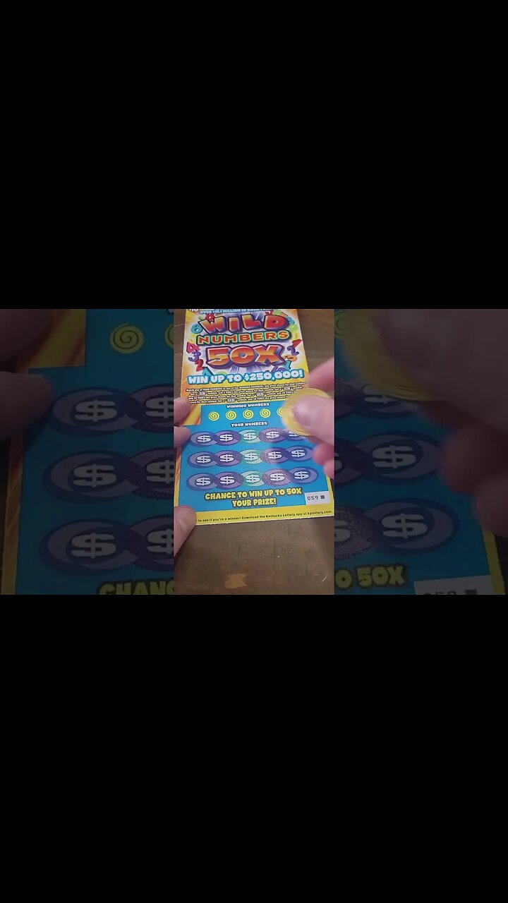 HUGE Winning Lottery Ticket Scratch Off Wild Numbers 50X