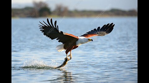 Fish Eagle in the Beautiful Lake Malawi