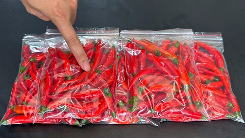 1-Year Fresh Chili Pepper Storage Method，保存小米椒，Life Hacks，tips